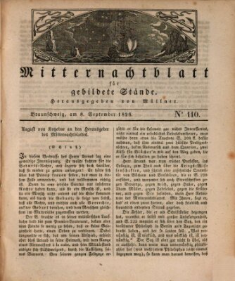 Mitternachtblatt für gebildete Stände Freitag 8. September 1826