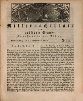 Mitternachtblatt für gebildete Stände Montag 18. September 1826