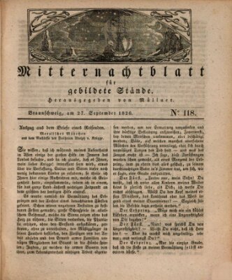 Mitternachtblatt für gebildete Stände Mittwoch 27. September 1826