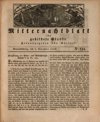 Mitternachtblatt für gebildete Stände Freitag 3. November 1826