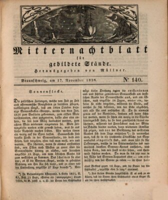 Mitternachtblatt für gebildete Stände Freitag 17. November 1826