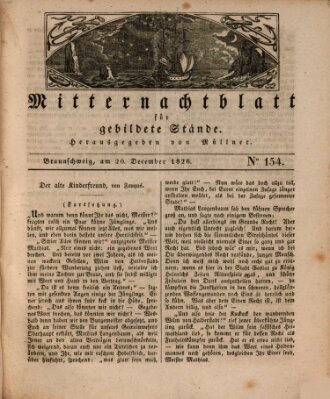 Mitternachtblatt für gebildete Stände Mittwoch 20. Dezember 1826