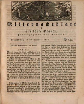 Mitternachtblatt für gebildete Stände Mittwoch 27. Dezember 1826