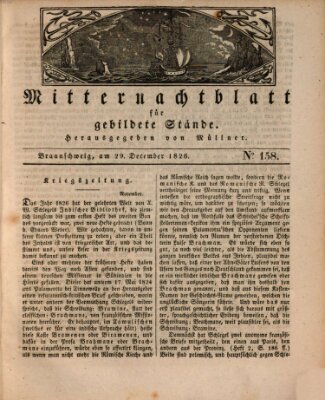 Mitternachtblatt für gebildete Stände Freitag 29. Dezember 1826