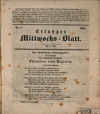 Erlanger Mittwochs-Blatt Mittwoch 1. Juli 1835