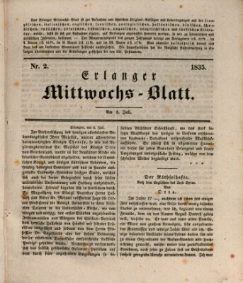 Erlanger Mittwochs-Blatt Mittwoch 8. Juli 1835