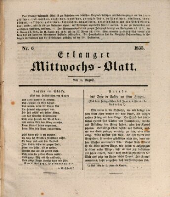 Erlanger Mittwochs-Blatt Mittwoch 5. August 1835