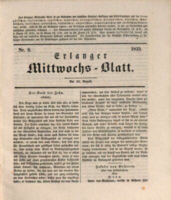 Erlanger Mittwochs-Blatt Mittwoch 26. August 1835