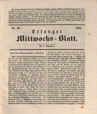 Erlanger Mittwochs-Blatt Mittwoch 2. September 1835