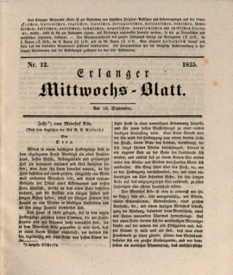 Erlanger Mittwochs-Blatt Mittwoch 16. September 1835