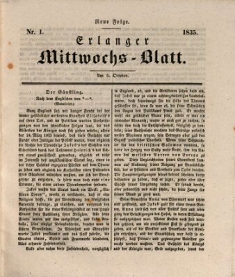 Erlanger Mittwochs-Blatt Montag 5. Oktober 1835