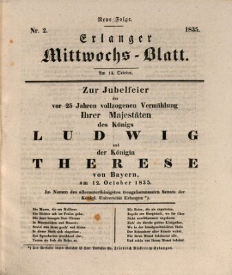 Erlanger Mittwochs-Blatt Mittwoch 14. Oktober 1835