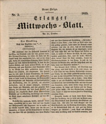 Erlanger Mittwochs-Blatt Mittwoch 21. Oktober 1835