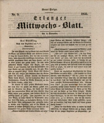 Erlanger Mittwochs-Blatt Mittwoch 4. November 1835