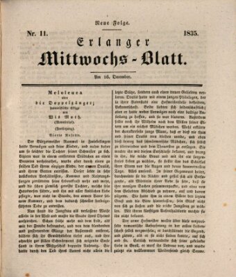 Erlanger Mittwochs-Blatt Mittwoch 16. Dezember 1835