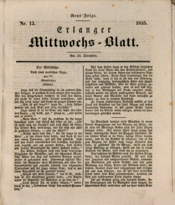 Erlanger Mittwochs-Blatt Mittwoch 30. Dezember 1835