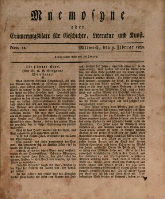 Mnemosyne (Neue Würzburger Zeitung) Mittwoch 9. Februar 1831