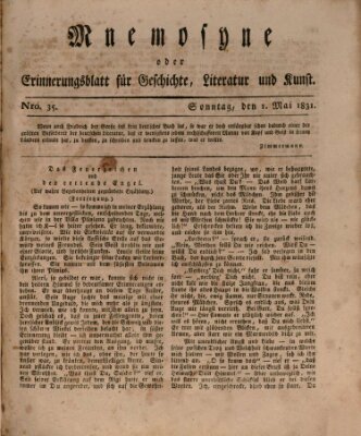 Mnemosyne (Neue Würzburger Zeitung) Sonntag 1. Mai 1831