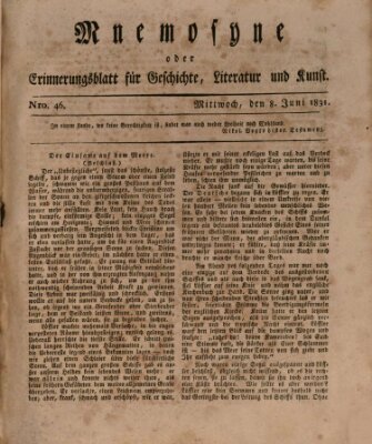 Mnemosyne (Neue Würzburger Zeitung) Mittwoch 8. Juni 1831