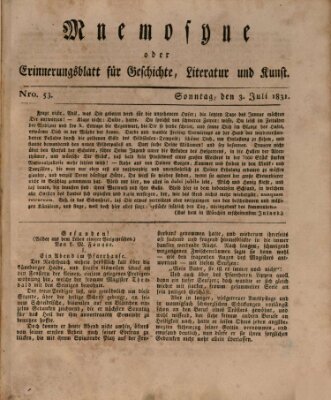 Mnemosyne (Neue Würzburger Zeitung) Sonntag 3. Juli 1831