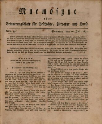 Mnemosyne (Neue Würzburger Zeitung) Sonntag 10. Juli 1831