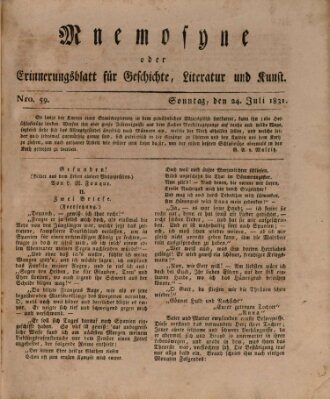 Mnemosyne (Neue Würzburger Zeitung) Sonntag 24. Juli 1831