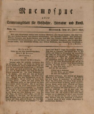 Mnemosyne (Neue Würzburger Zeitung) Mittwoch 27. Juli 1831