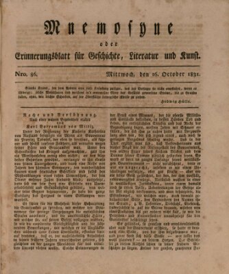 Mnemosyne (Neue Würzburger Zeitung) Mittwoch 26. Oktober 1831