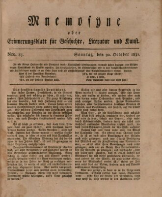 Mnemosyne (Neue Würzburger Zeitung) Sonntag 30. Oktober 1831