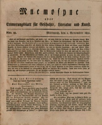 Mnemosyne (Neue Würzburger Zeitung) Mittwoch 2. November 1831