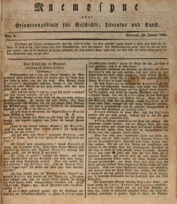 Mnemosyne (Neue Würzburger Zeitung) Mittwoch 29. Januar 1834