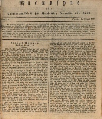 Mnemosyne (Neue Würzburger Zeitung) Sonntag 9. Februar 1834