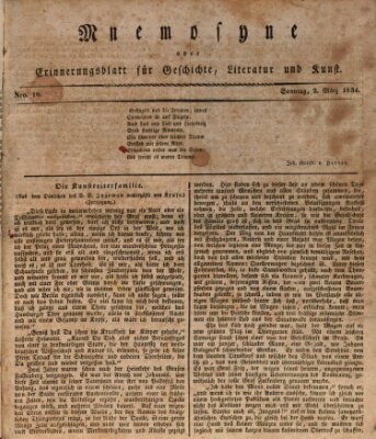 Mnemosyne (Neue Würzburger Zeitung) Sonntag 2. März 1834