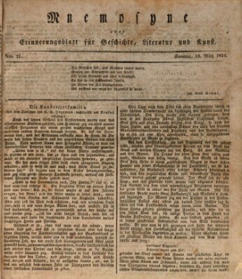 Mnemosyne (Neue Würzburger Zeitung) Mittwoch 12. März 1834