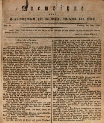 Mnemosyne (Neue Würzburger Zeitung) Sonntag 30. März 1834