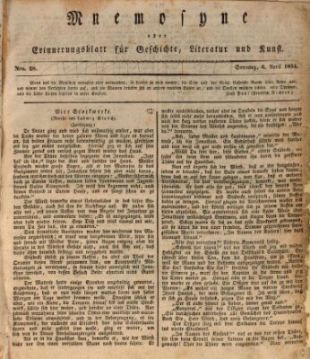 Mnemosyne (Neue Würzburger Zeitung) Sonntag 6. April 1834