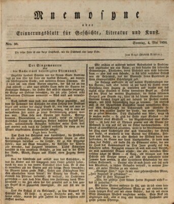 Mnemosyne (Neue Würzburger Zeitung) Sonntag 4. Mai 1834