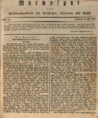 Mnemosyne (Neue Würzburger Zeitung) Mittwoch 21. Mai 1834