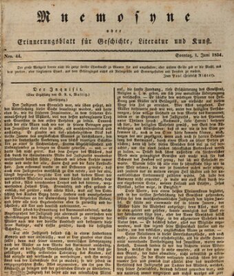 Mnemosyne (Neue Würzburger Zeitung) Sonntag 1. Juni 1834