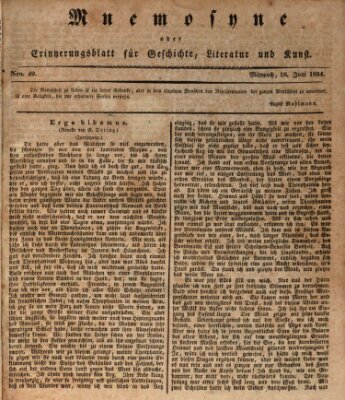 Mnemosyne (Neue Würzburger Zeitung) Mittwoch 18. Juni 1834