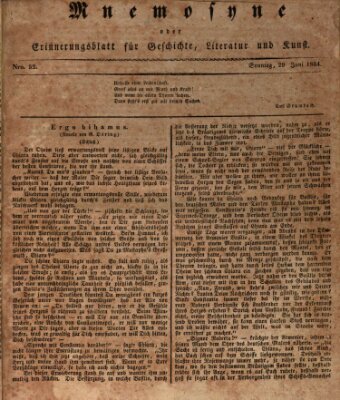 Mnemosyne (Neue Würzburger Zeitung) Sonntag 29. Juni 1834