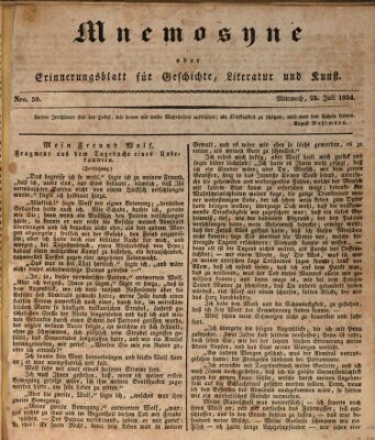 Mnemosyne (Neue Würzburger Zeitung) Mittwoch 23. Juli 1834