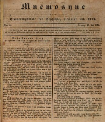 Mnemosyne (Neue Würzburger Zeitung) Sonntag 27. Juli 1834