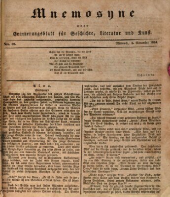 Mnemosyne (Neue Würzburger Zeitung) Mittwoch 5. November 1834