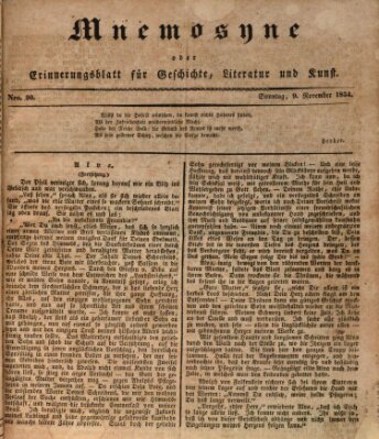 Mnemosyne (Neue Würzburger Zeitung) Sonntag 9. November 1834