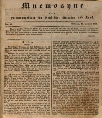 Mnemosyne (Neue Würzburger Zeitung) Mittwoch 10. Dezember 1834