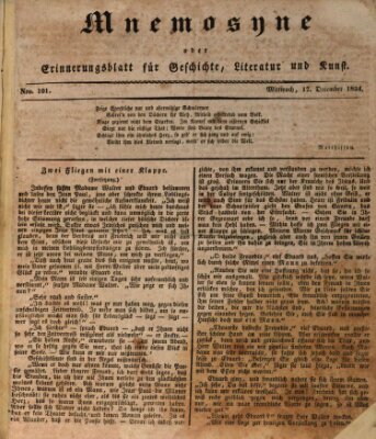 Mnemosyne (Neue Würzburger Zeitung) Mittwoch 17. Dezember 1834