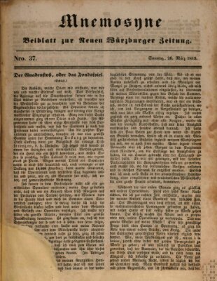 Mnemosyne (Neue Würzburger Zeitung) Sonntag 26. März 1843