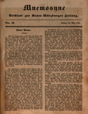 Mnemosyne (Neue Würzburger Zeitung) Dienstag 28. März 1843