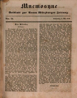 Mnemosyne (Neue Würzburger Zeitung) Donnerstag 4. Mai 1843